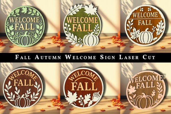 Download Fall Autumn Welcome Sign Laser Cut SVG - Autumn welcome sign Collection