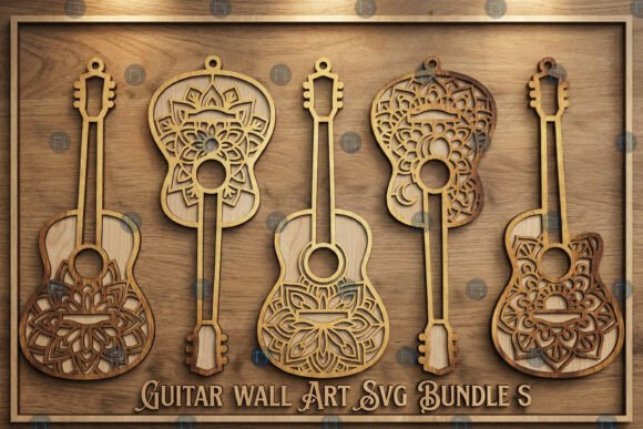 Download Laser Cut Guitar Wall Art SVG Bundle - Laser cut guitar Collection